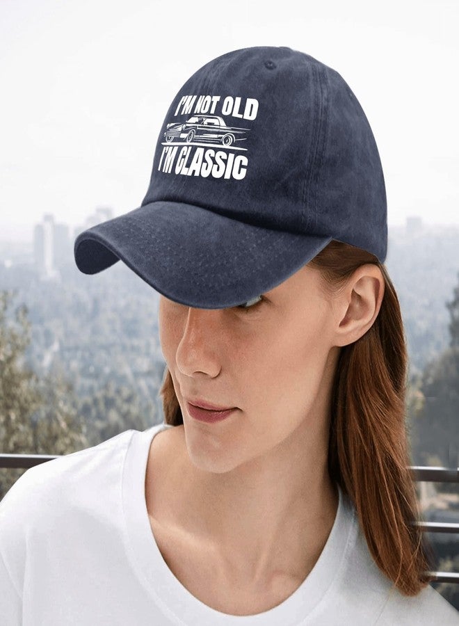 ODCRAT Retirement Birthday Gifts Cap I'm not Old I'm Classic Baseball Caps for Women Funny Dad Hat Adjustable Navy Blue - Image 4